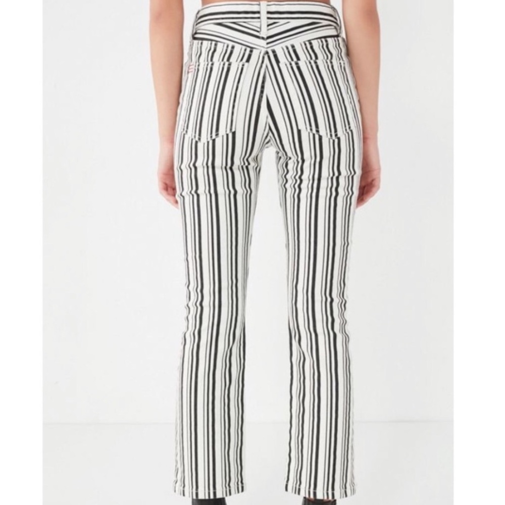 High Rise Cropped Kick Flare Striped Jeans - Picture 3 of 8